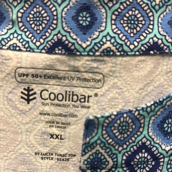 Coolibar Blue Sun Protection St. Lucia Tunic Top XXL UPF 50+  UV Protection - Picture 7 of 14